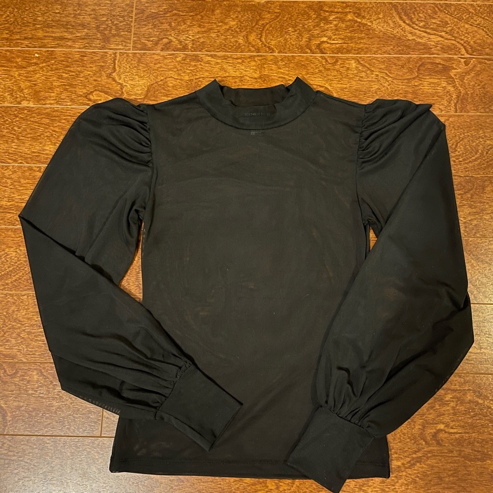 Sheer bubble sleeve top